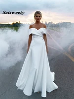 mermaid wedding dresses 2022 soft satin bridal gowns off the shoulder princess wedding party dress with detachable skirt