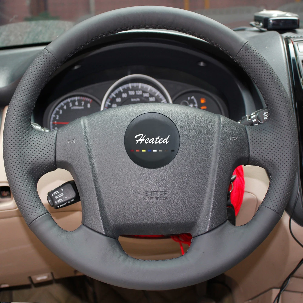 Чехол рулевого колеса автомобиля с подогревом для Kia Sportage 2 2005 2010 2009 черная коса из