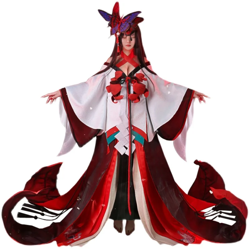 Anime Game Onmyoji SSR Cluster Amaryllis Kimono Gorgeous Dress Uniform+ACC Cosplay Costume Women Halloween FreeShipping 2021New