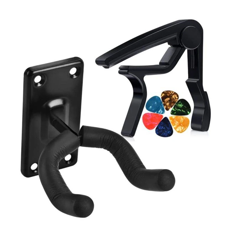 

Вешалка для гитары, настенное крепление, гитарный каподастр, гитарный Пикап для акустической гитары, электрической гитары, бас-укулеле, бан...