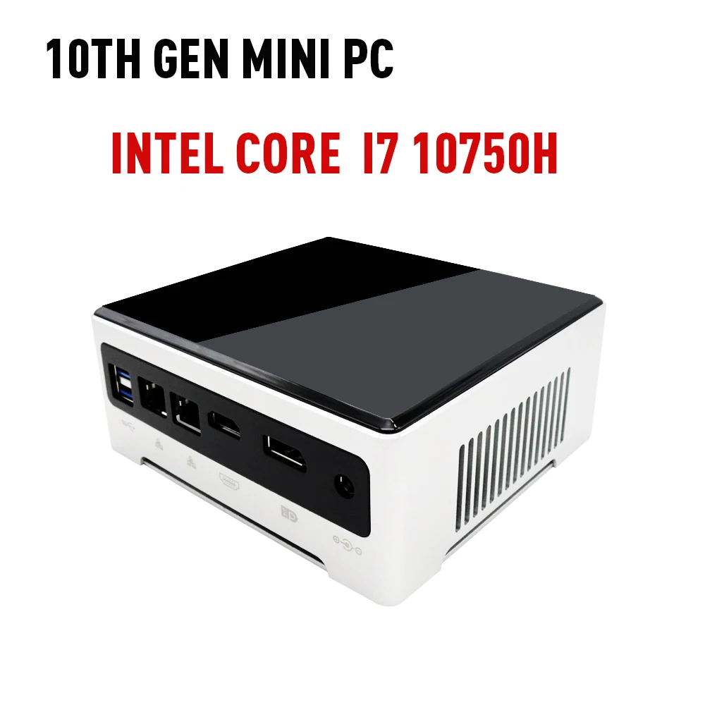 

Мини-ПК 10-го поколения, Intel Core i7 10750H 16 + 512G 2 * DDR4 4K HDMl-совместим с + DP M.2 SATA/NVME, игровой настольный компьютер, мини-ПК