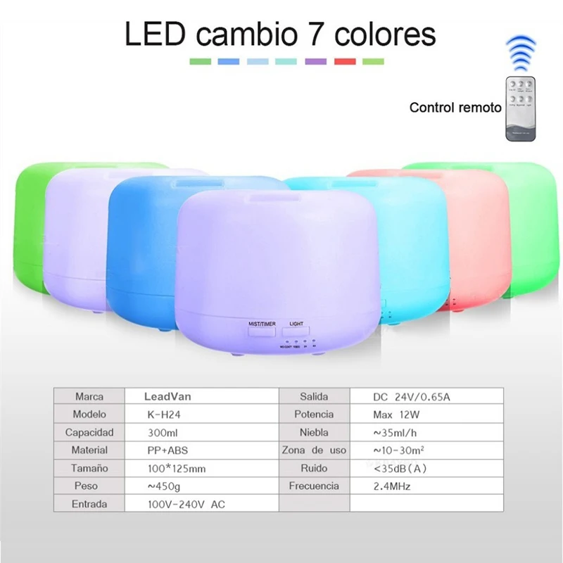 Ультразвуковой увлажнитель воздуха со светодиодный Ной подсветкой 300 мл |