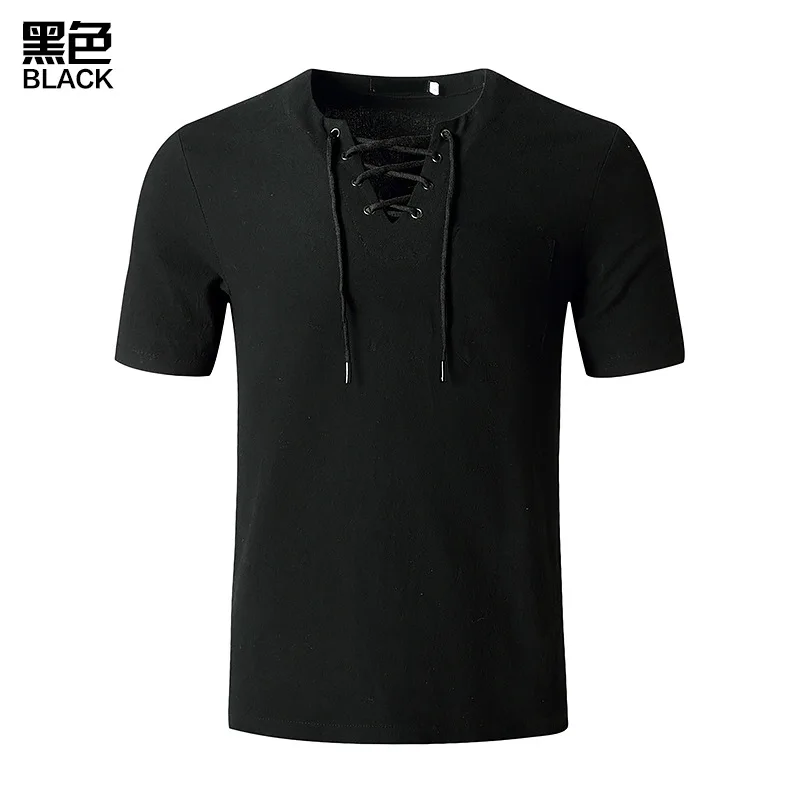 

2021 summer short-sleeved T-shirt men, solid color V-neck T-shirt, tether T-shirt, men's casual sports jacket