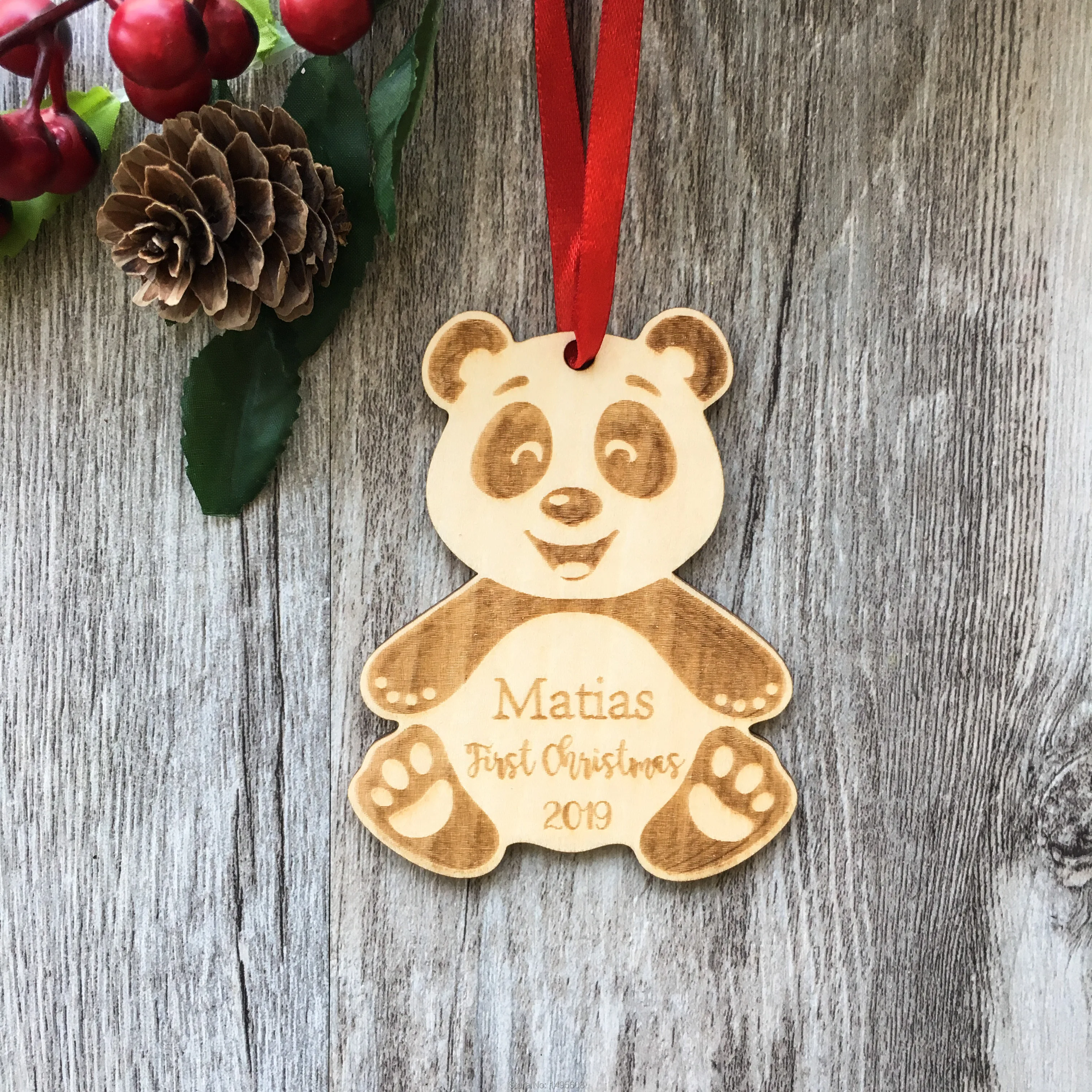 Детское первое Рождественское украшение персонализированное искусственное
