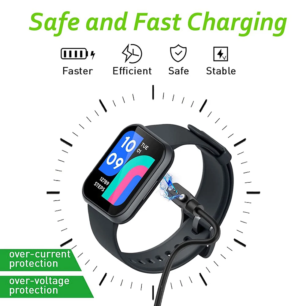 for m16 plus smart watch magnetic adsorption portable charger adapter fast stable charging cable smartwatch accessories free global shipping