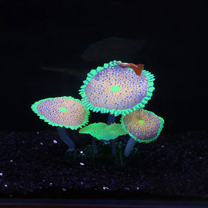 

Artificial Silicone Water Plant Grass Plants for aquarium Fluorescence Carpet coral Aquarium decoration fish tank accessories