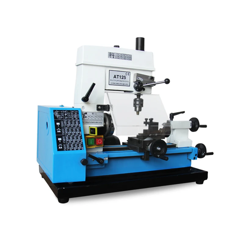 

AT125 Mini Lathe Car Drilling and Milling Machine Tool Family Car Drilling and Milling Machine Metal Processing DIY Machine Tool