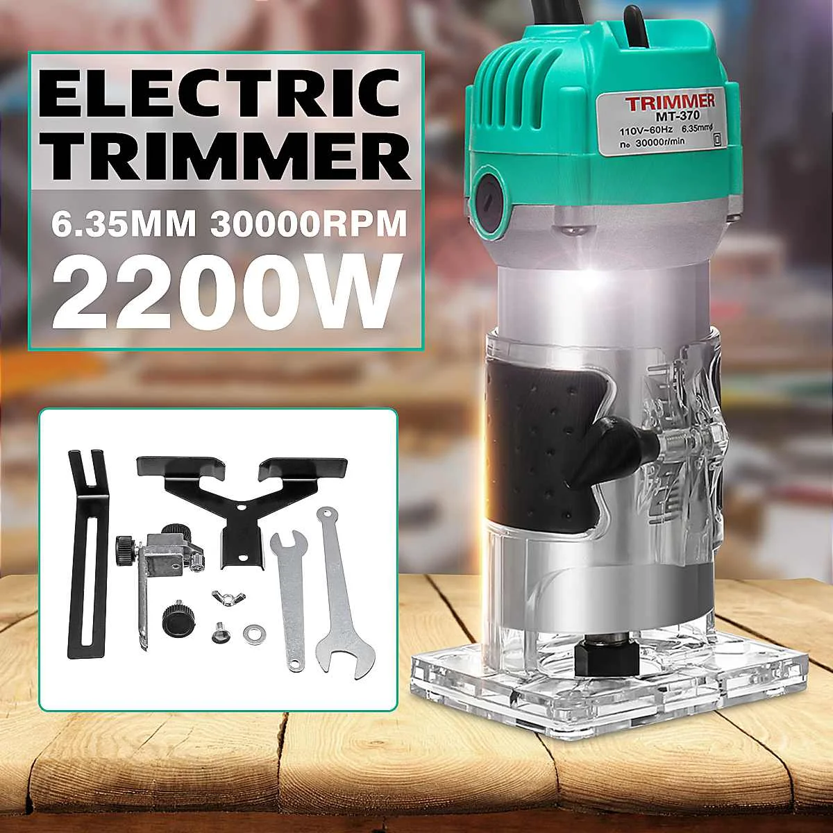2200W 1/4 дюйма проводной деревянный ламинат маршрутизатор 30000RMP электрический