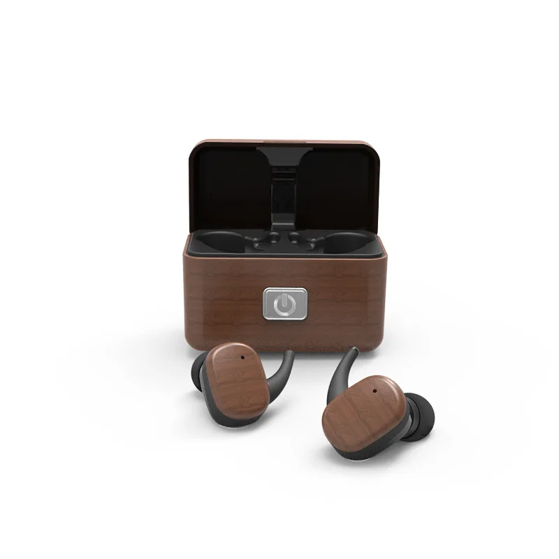 Ретро деревянная Беспроводной наушники Bluetooth Шум снижение Водонепроницаемый