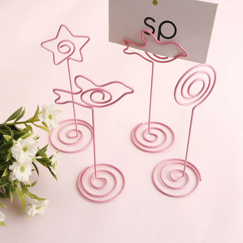 10 шт. розовый стол место карты Количество держателей фотографии подставки имя Memo