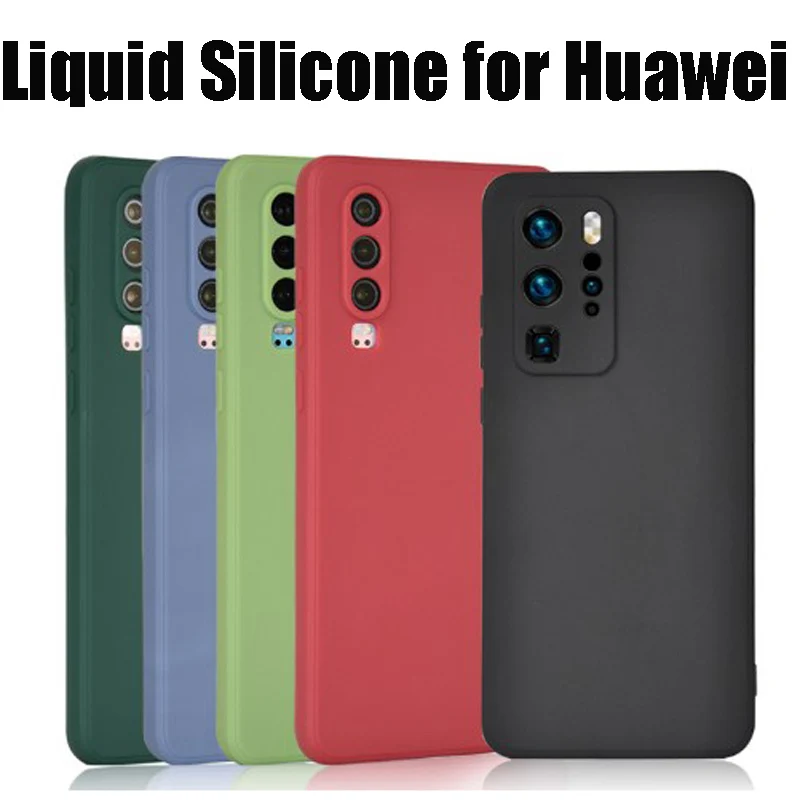 

100 шт. квадратный жидкий силиконовый чехол для Huawei P30 P40 Lite P50 P20 Pro Mate 20 30 40 Honor 20 8X P Smart 2021 Z Candy, мягкий чехол