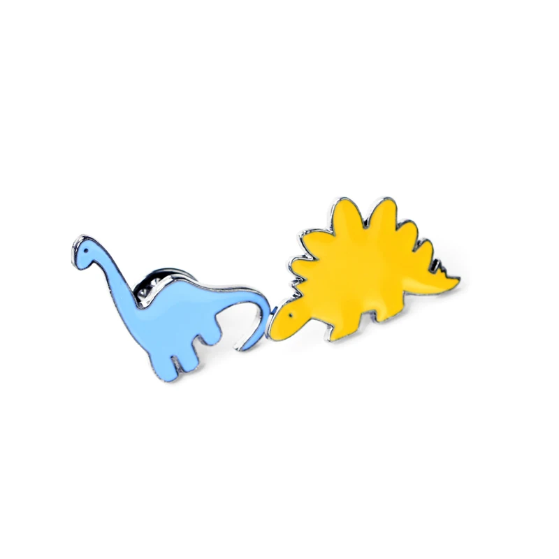 Эмалированная брошь в виде динозавра булавки Апатозавра Стегозавра джинсовая