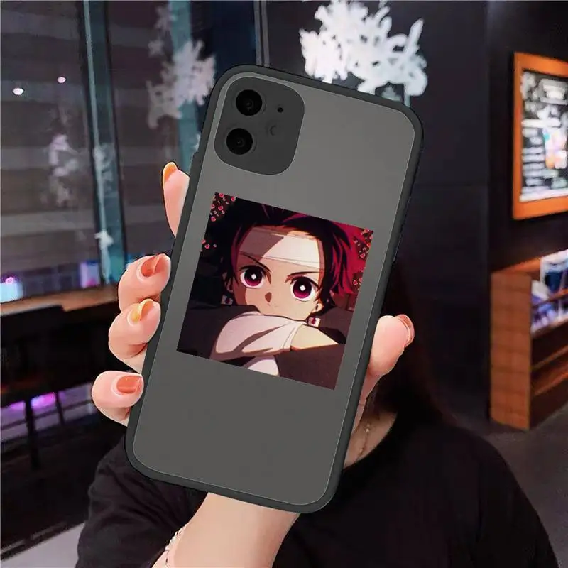 

Cute Japan Demon Slayer Phone Cases matte transparent For iphone 7 8 11 12 plus mini x xs xr pro max cover
