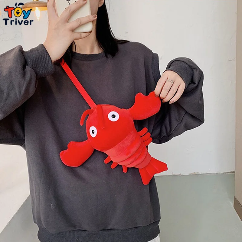 

Kawaii Lobster Plush Toy CrossBody Shoulder Messenger Bag Coin Purse Wallet Kids Children Girls Boys Adults Birthday Gift