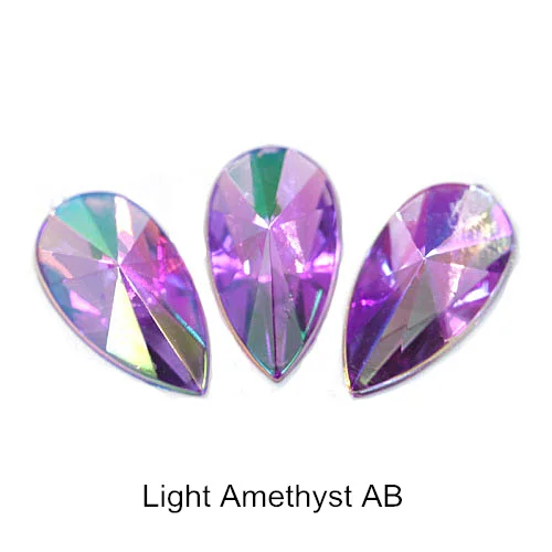 lt-amethyst-AB Teardop акриловые не стразы горячего крепления гладкие острые капельки акриловые стразы для дизайна ногтей стразы украшения для ногтей F0164 - Цвет: lt-amethyst-AB