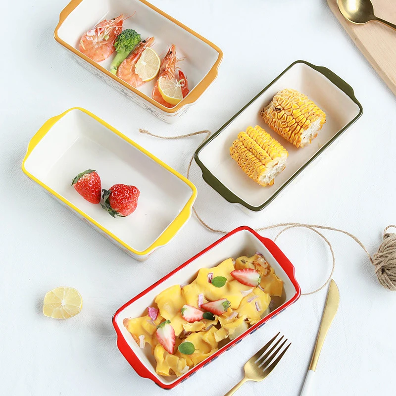 Милый Сельский узор Двойные уха выпечки сковорода керамическая Бытовая