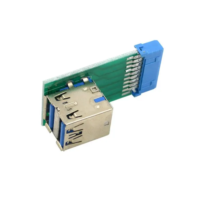 Double-decker USB3.0 Hub 19pin header to Dual USB 3.0 A Female Port Converter Card Adapter | Компьютеры и офис