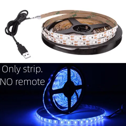 Blue 50 см 1 м 2 м 3 м 4 м 5 м светодиодный ТВ-светильник 2835SMD RGB светодиодный светильник для ТВ HD ТВ неоновый светильник с подсветкой лампа с 24-кнопочным пультом дистанционного управления - Испускаемый цвет: Blue