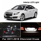 Ксеноновые автомобильные лампы, 9 шт., белый светодиодный светильник, комплект для салона 2011-2015, для Chevrolet Cruze, купольная карта, перчаточный ящик, багажник, светильник Светка номерного знака