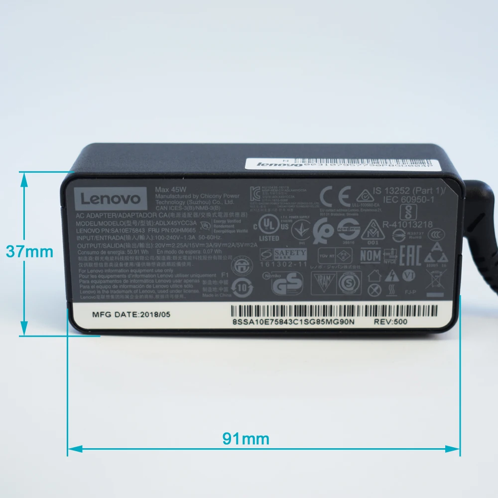 

1 шт. Оригинальный Lenovo 45 Вт 20 в а Type C USB C адаптер зарядного устройства