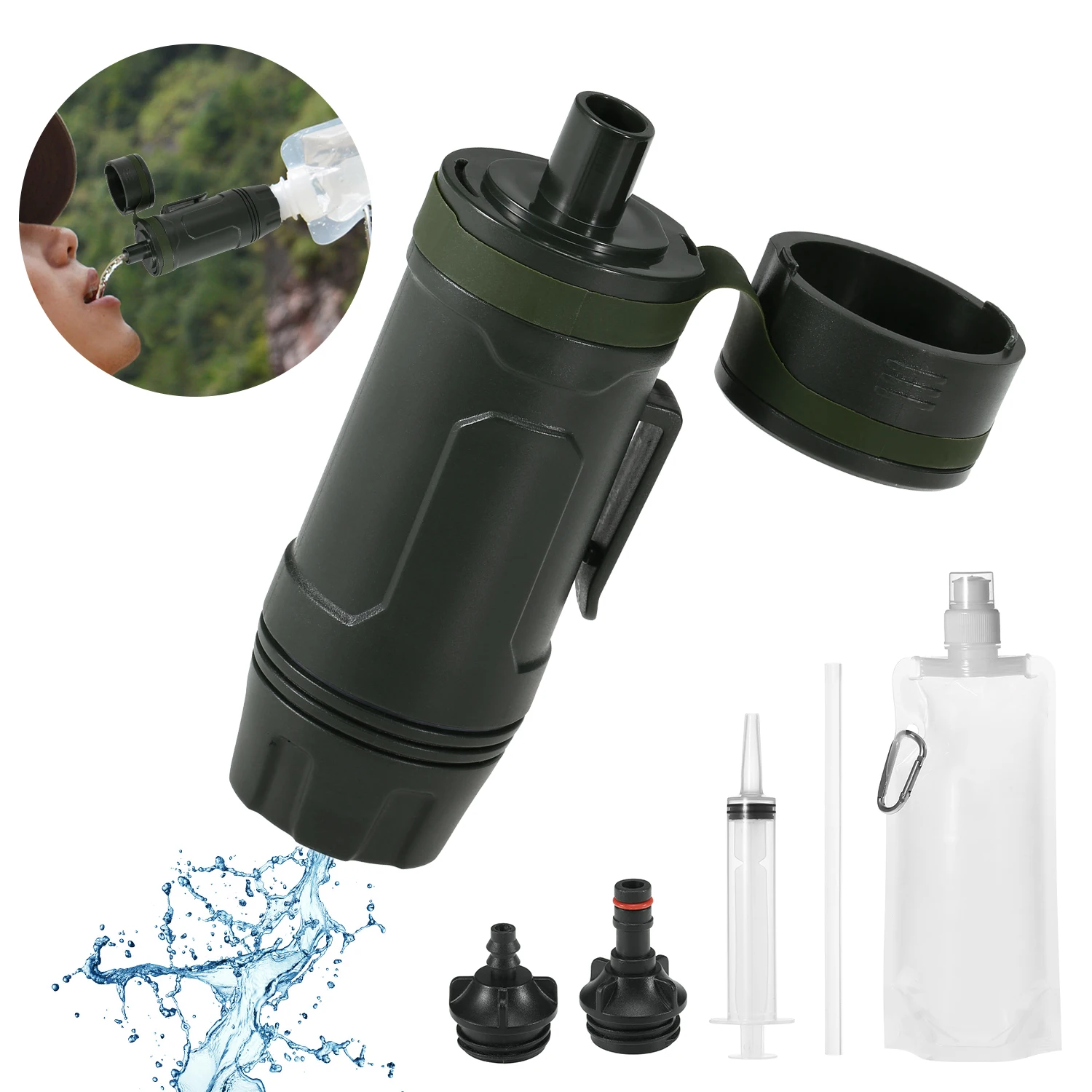 2000 л портативный фильтр для воды соломинка система фильтрации с зеркальным