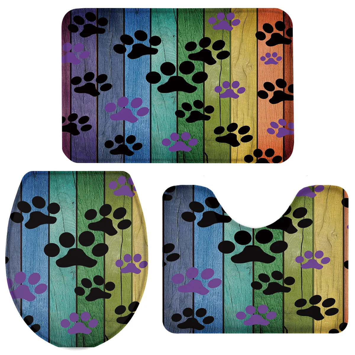 Набор из 3 предметов для ванной комнаты цветная деревянная доска набор ванны с