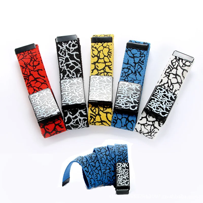 

Punk Hip Hop Casual Strap Unisex Metal Automatic Buckle Canvas Collocation Jeans Trouser Female Harajuku Waistband
