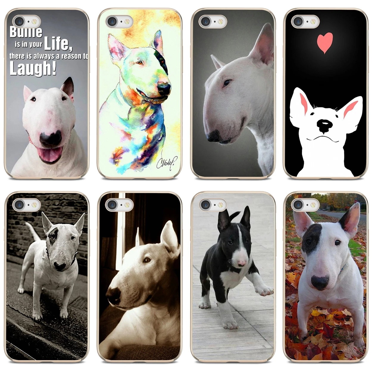 

happy-bull-terrier-dog-puppies Cell Phone Cover For iPod Touch iPhone 10 11 12 Pro 4S 5S SE 5C 6 6S 7 8 X XR XS Plus Max 2020