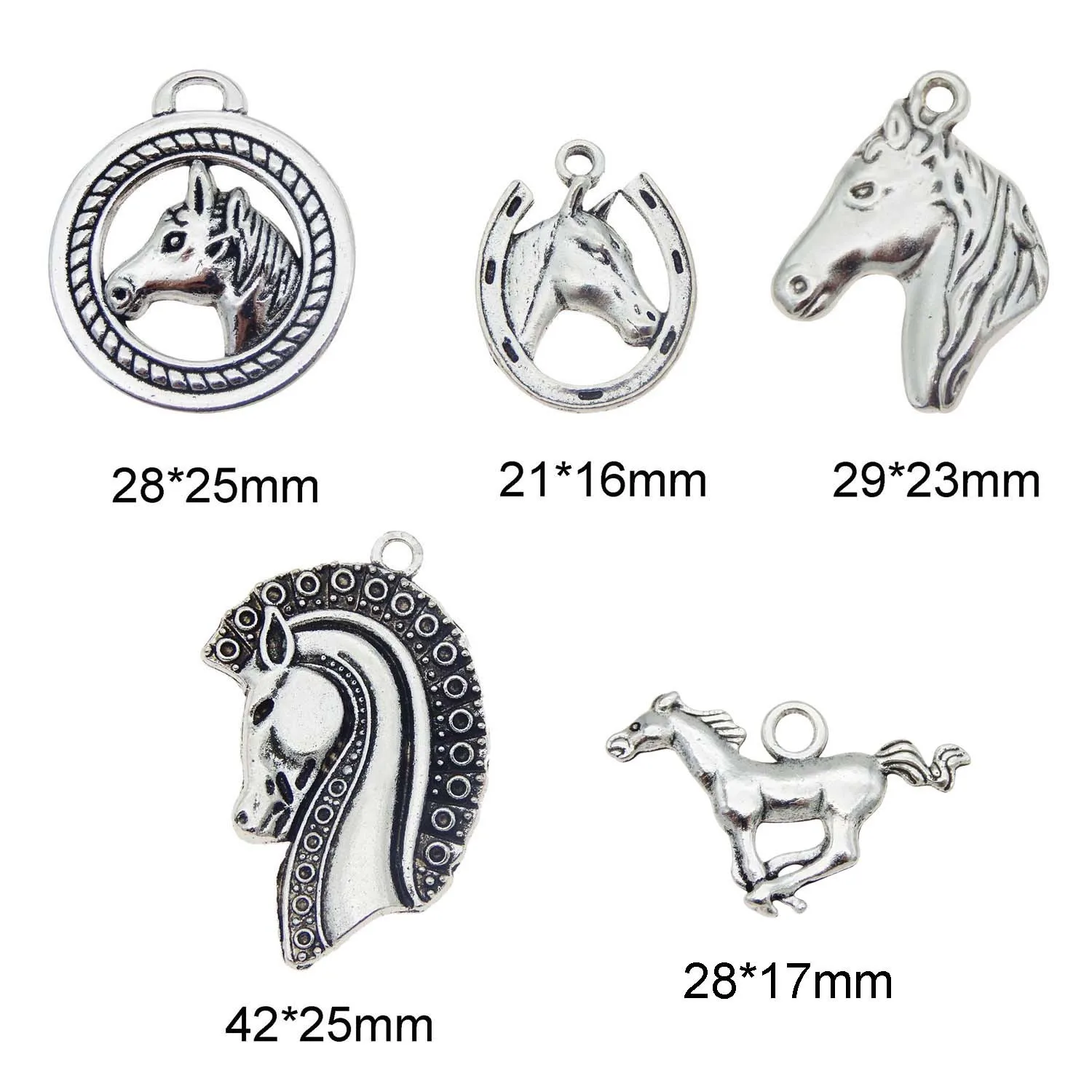 Подвески из цинкового сплава в виде лошадей 5 шт. фурнитура для аксессуаров |