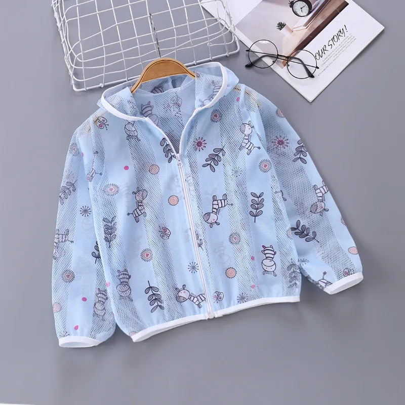 

Children's Sun Protection Clothing Cute Breathable Hooded Travel Thin Coat Outside Wear Kids Summer Clothes Sunscreen Clothes