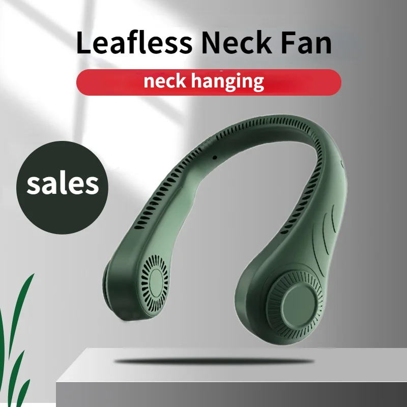 

Hanging Neck Fan Portable Cooling USB Mini Leafless 360 Degree Neckband Fan Travel Surround Air Outlets 4000mAh Rechargeable