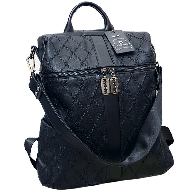 Sheepskin 2020 New Classic Dual-use Backpack Stitching Lattice Ladies Shoulder Bag For Teenage Girl School | Багаж и сумки