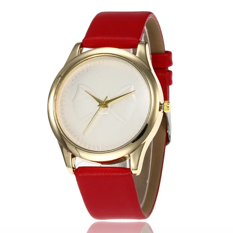 

2021 Minimalist Bowknot Pattern Women's Casual Watch Korean Creative Student Fashion Quartz Watch