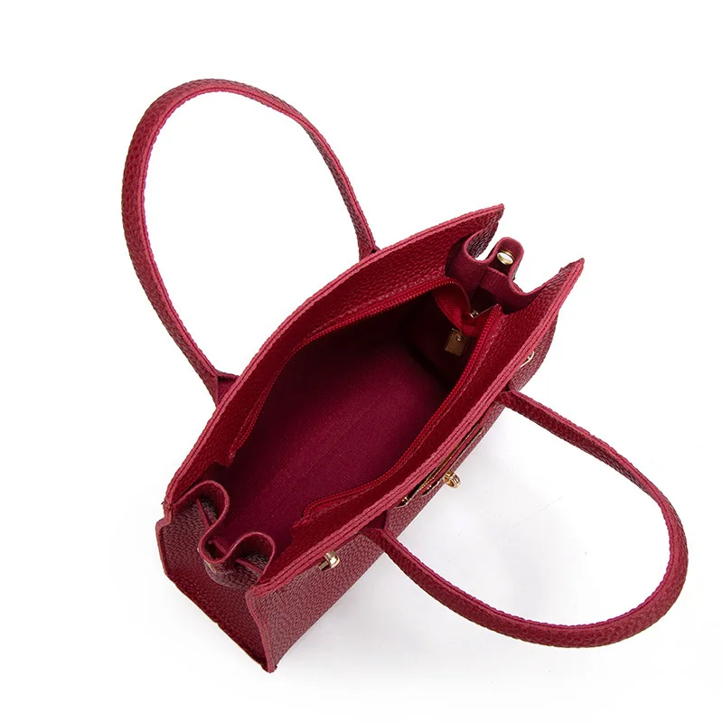 Модные женские сумки однотонные личи линии искусственная кожа женская сумка