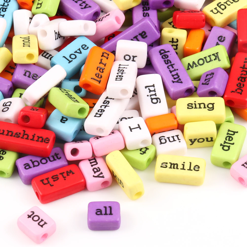 Mixed Letter Acrylic Beads, 20pcs Word Spacer Beads for Jewelry Making, DIY Charms and Bracelet Accessories image 4