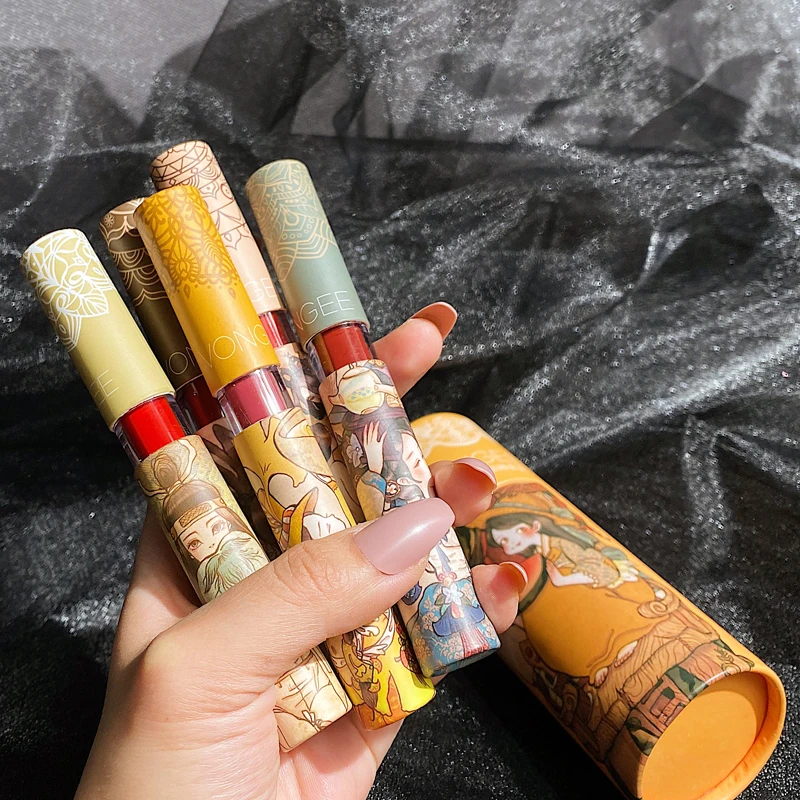 Водостойкий нюдовый матовый бархатный глянцевый блеск для губ 5 шт./компл. помада