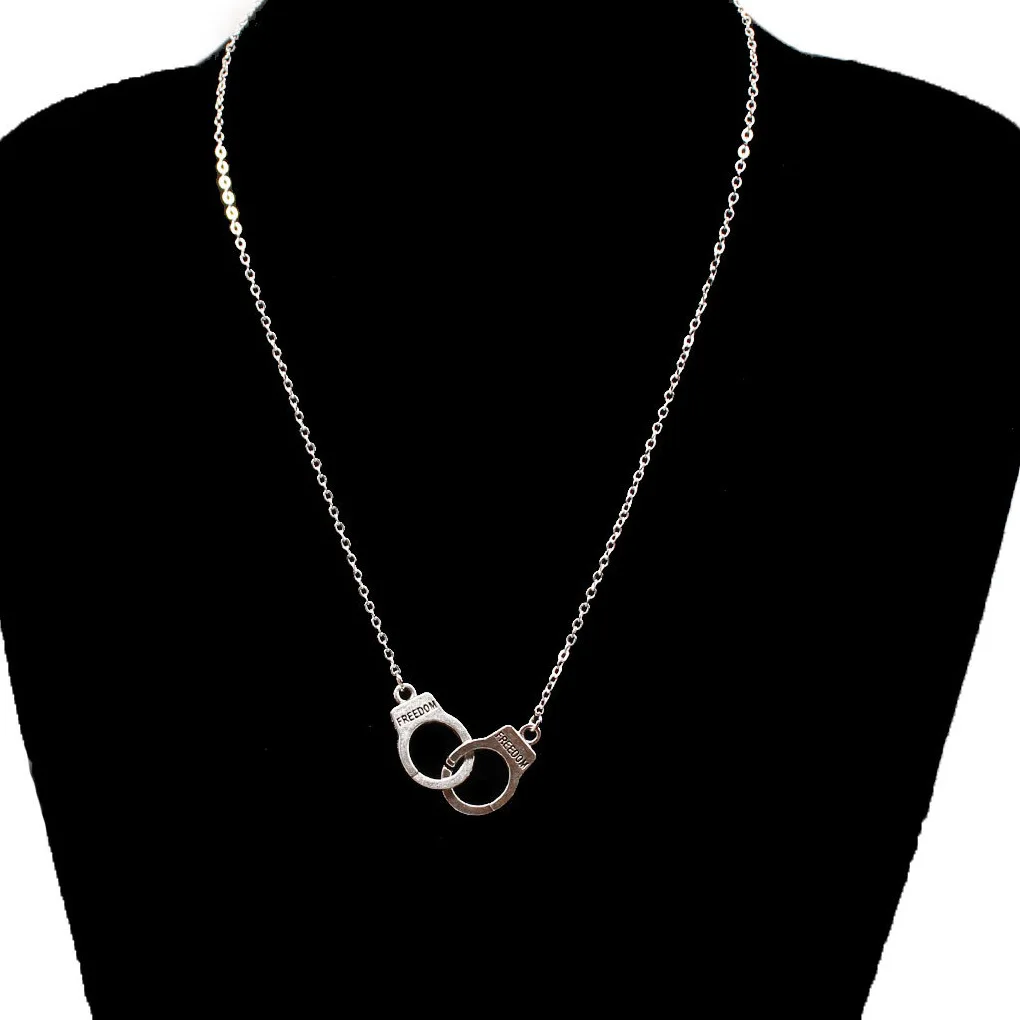 Модная популярная подвеска &quotнаручники&quot серебряного цвета металлическая