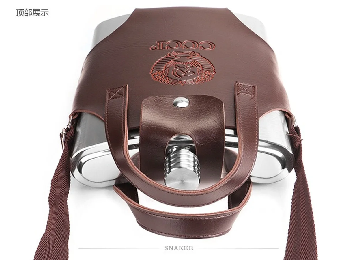 Большая кожаная портативная фляжка из нержавеющей стали свадебные подарки для