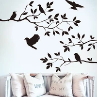 bird branch wall word english pattern stickers tree leaf decorative vinyl for children home living room on the wall accessories