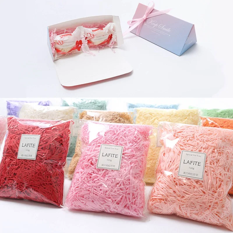 

50g Colorful Shredded Crinkle Paper Raffia Candy Boxes DIY Gift Box Filling Material Wedding Marriage Home Decoration Wholesale