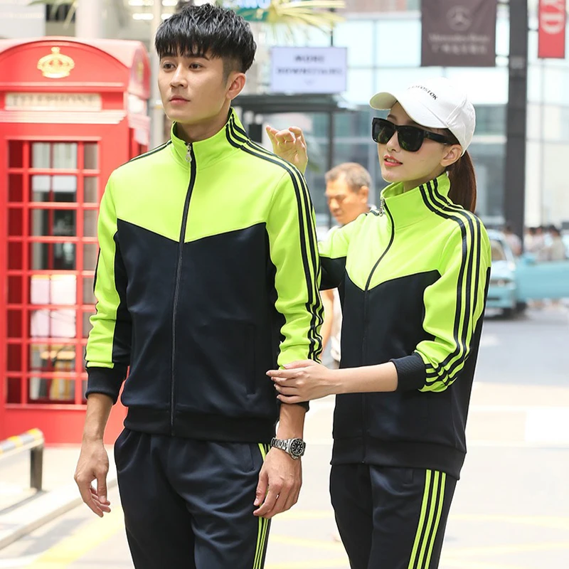 

KE Men's Women sportswear for men unisex sports suit green yellow woman Tracksuit men's sportswear men sports suits