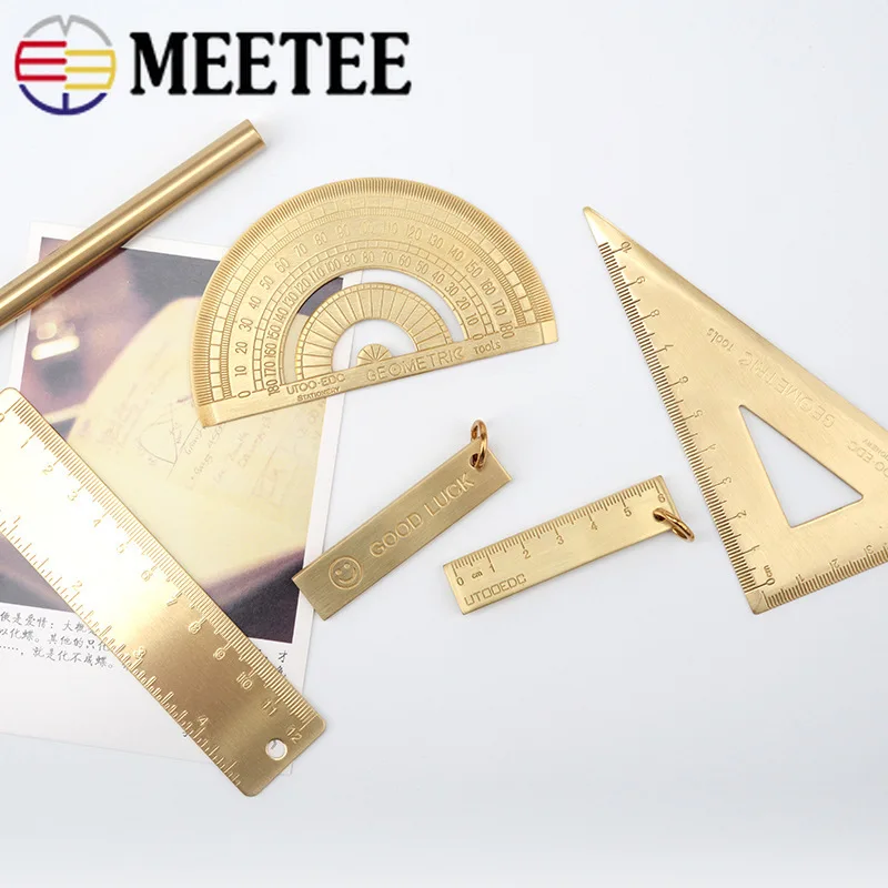 Meetee 2 шт. латунный брелок для ключей детали маленькая медная линейка номерная