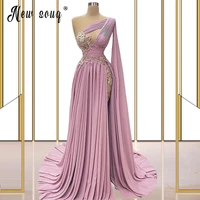 long mermaid pink arabic evening dress 2021 kaftan dubai vestidos elegantes long prom party dress lace split side party gowns
