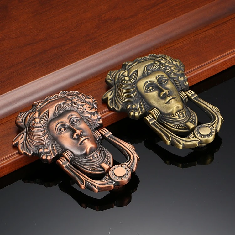 

Дверная ручка с резьбой в европейском ретро-портрете, дверная ручка с защелкой, дверная ручка из цинкового сплава, дверная ручка, фурнитура ...