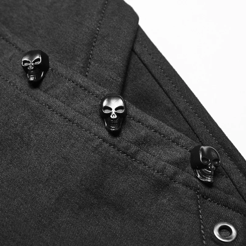 Брюки мужские в стиле Панк RAVE черные облегающие ковбойские эластичные штаны панк