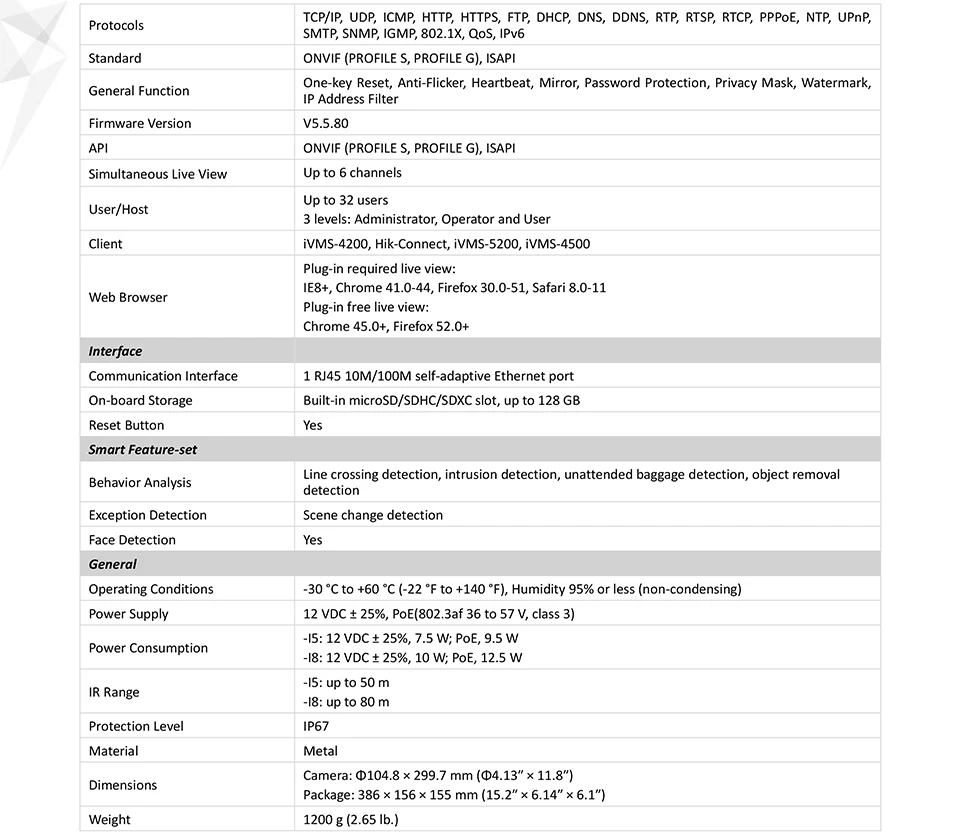 Hikvision DS-2CD2T85FWD-I8 4K сетевая цилиндрическая камера H.265 8MP 1080P EXIR 80M IR 120dB широкий динамический диапазон камеры видеонаблюдения