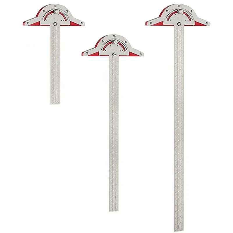 

10,15,20 Inch Three and One Multifunctional Woodworking Ruler Angle Ruler Protractor Woodworking Measuring Tool