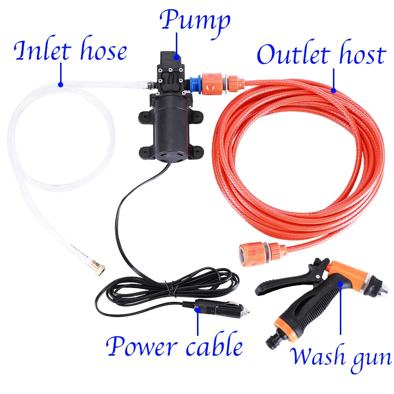 Продажа Мойка автомобиля 12 В, пистолет для мойки автомобиля, насос, комплект, мойка высокого давления, уход за автомобилем, Портативная стиральная м...