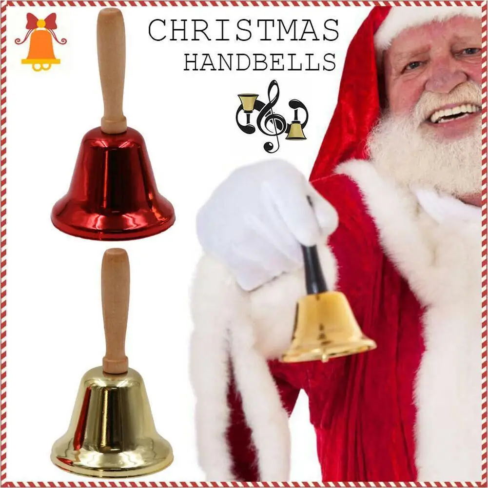 

Christmas Metal Bells Metal Christmas Hand Bell School Reception Party Hotel Bell Hand Dinner Shop Noble Crafts Accessories Q0L8