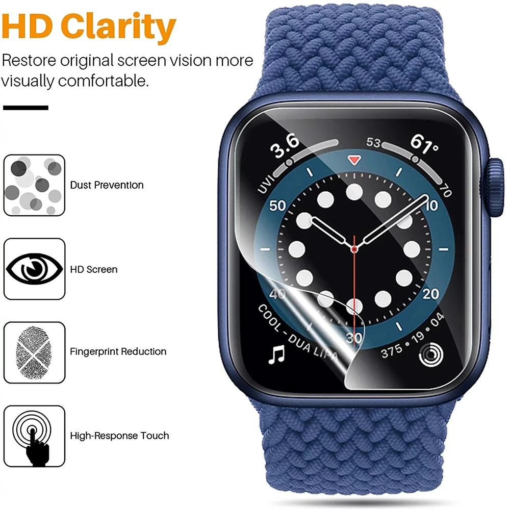 

Screen Protector Clear Full Protective Film for iWatch 4 5 6 SE 40MM 44MM Not Tempered Glass for Apple Watch 3 2 1 38MM 42MM